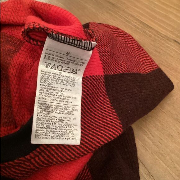 OLD NAVY SIZE MEDIUM THERMAL ONE PIECE RED BUFFALO PLAIID XMAS PJS PAJAMAS - Picture 7 of 7
